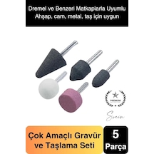 Premium 5 Parça Hobi Gravür Taşlama Ucu Mini Metal Ahşap Oyma Seti Parlatma Zımparalama Fırçalama