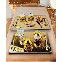 Cherish Gold Aynalı Nişan Tepsisi Ve Söz Tepsisi Gold Gold