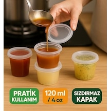 50 Adet 120 Ml Saklama Kabı 4 Oz Kemik Suyu, İlik Suyu, Anne Sütü, Sos Ve Püre Saklama Kabı, Dondurucu Uyumlu Buzluk Kabı, Sızdırmaz Kapaklı