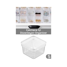 Modüler Çekmece İçi Düzenleyici - Banyo Makyaj Takı Organizer Ofis Düzenleyici 7,8 X 7,8 Cm Şeffaf