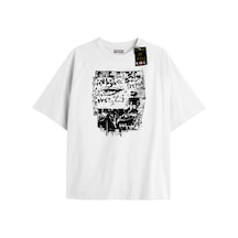 Flood Of Style Beyaz Oversize T-shirt Göz Baskı Özel Tasarım