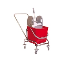 Safell Tek Kovalı Krom Temizlik Seti - Krom Paspas Arabası Kırmızı