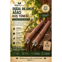 Mutlu Kuşlar Serisi / Doğal Ihlamur Ağacı Kuş Tüneği / 2 Adet - 30/35cm