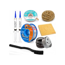Lehim Seti 0,8 Mm 40 Gr Lehim Teli 2 Li Flux Cp-3515 Lehim Emme Teli Fırça Ve Havya Ucu Temizleme St301