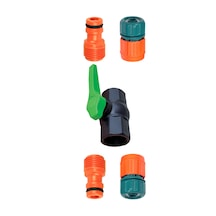 Bahçe Hortumu Jaklı Vana Bağlantı Seti 1/2" Yarım Parmak