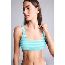 Defacto Regular Fıt Kırışık Dokulu Turkuaz Bikini Üstü G3999ax26smtr111 Turkuaz-tr111