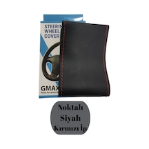 Direksiyon Kılıfı Sarmalı Dikmeli Lüks Noktalı Model Siyah Kırmızı İp Glz02420411 1 Adet