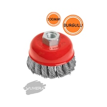 Wuvera 100 Mm Burgulu Çanak Fırça Metal Ve Taş Yüzeyler İçin Profesyonel Temizlik Aracı