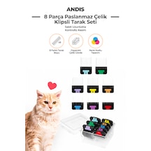 Andis Çelik Kedi Köpek Tıraş Makinesi Tarak Seti 8 Parça A5 Bıçak Kullanan Makinelerle Uyumlu