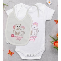 Bitmeyenkartus Bk Kids Annesinin Çiçeği Tasarımlı Bebek Body Zıbın Ve Mama Önlüğ Çok Renkli