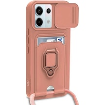 Uryport Xiaomi Redmi Note 13 Pro 5g Kılıf Zuma Kartvizitli Yüzüklü Silikon - Pembe