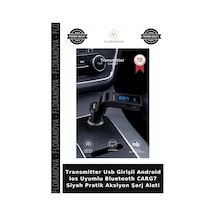 Transmitter Usb Girişli Android Ios Uyumlu Bluetooth Carg7 Siyah Pratik Aksiyon Şarj Aleti