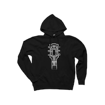 B B King Guitar Head Siyah Kapşonlu Sweatshirt Hoodie Siyah