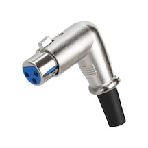 90 Derece 3 Pin XLR Dişi Lehim Tipi Ses Mikrofon Hoparlör Konnekt