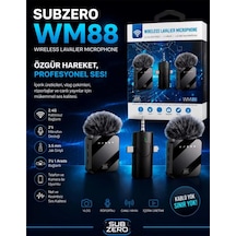 Subzero Wm88 Kablosuz Yaka Mini Mic Tak Ve Çalıştır Canlı Yayın Vlog Kablosuz Yaka Çift Verici Mikrofon