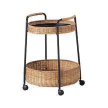 Lubban Tekerlekli Yan Sehpa Rattan-Antrasit Ikea