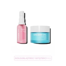 Cream Co. Cloud Moisturizer Hassas Ciltler İçin Yatıştırıcı Onarıcı Bariyer Güçlendirici Su Bazlı Nemlendirici Yüz Kremi 50 ML + Hyaluronic Acid  & Peptide Serum 30 ML