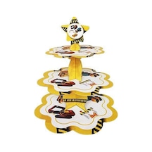 İnşaat Temalı Karton Cupcake Kek Standı 3 Katlı