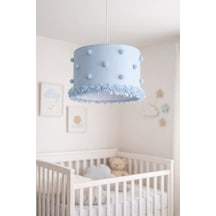 Bebek Odası Avize 30x20 Cm El Yapımı Çiçek Detaylı Tasarım Avize Mavi