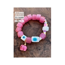 Cam Bodrum Boncuk Bileklik Charm Cam Boncuklu Bileklik Cam Boncuk Fil Şans Bilekliği Pembe 52423303