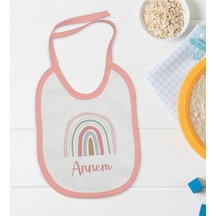 Bk Kids Annem Tasarımlı Pembe Bebek Mama Önlüğü Pembe