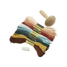 Suntek Manuel Dıy Örme Mantar Yama Alet Kiti, Çorap Atkıları Için İpliklerle Birlikte