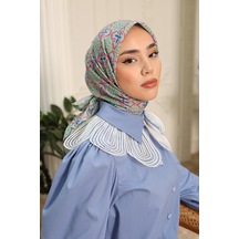 Silk Home Pusula Desen Soft Pamuk Eşarp Buz Mavisi