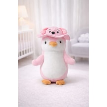 Şapkalı Penguen Peluş Pembe 35 Cm