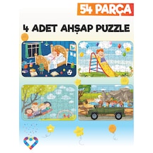 Ahşap 54 Parça 4 Adet Çocuk Puzzle-7