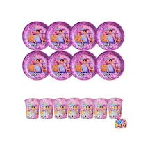 Saja Boys Karakterli 8 Kişilik Doğum Günü Seti - Parti Süsleri Tabak Bardak Takımı Mor Tüm Yaşlar
