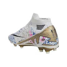 Çoraplı Bilekli Boğazlı Krampon Futbol Ayakkabısı Beyaz - Altın Beyaz - Altın