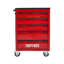 Takpower 5 Çekmeceli Boş Takım Arabası Kırmızı