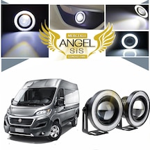 Fiat Ducato Uyumlu, Universal Mercekli Led Sis Farı, 76mm Beyaz Renk