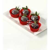 Takribi 200 Adet Küçük Boy Kırmızı Truff Çikolata Kağıdı, Muffin Kek Kalıbı, Lokum Kağıdı 35x20 Mm Doğum Günü Parti Dekorasyonu İçin