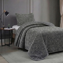 Soft Battaniye Tek Kişilik 180 X 240 Antrasit Yastık Kılıfı Hediyeli