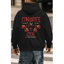 Sevbano Symbiote Fitness Bodybuilding Gym Sporcu Sırt Baskılı Unisex Over Siyah