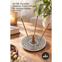 2 Adet Metal Yuvarlak Tütsülük 10 Cm, Yuvarlak Tasarım, Tütsü Tutucu Ve Incense Holder