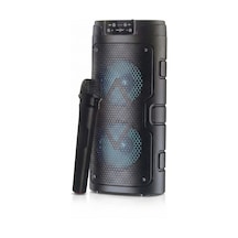 2129 Kablosuz Mikrofonlu Rgb Ledli Usb/tf/radyolu Taşınabilir Bluetooth Hoparlör Parti Speaker