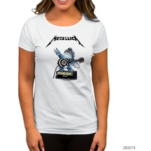 Metallica Animal Rock N Roll Beyaz Kadın Tişört