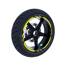 Moto GP Yarış Bayraklı Floresan Sarı Jant Şeridi Sticker Çınar Extreme