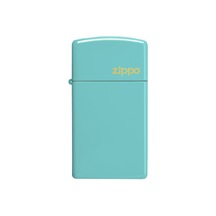 Zippo Slim Flat Turquoise W Logo Çakmak - 49529ZL-103703