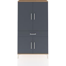 Arges Dolap 4 Raflı Tek Çekmeceli 4 Kapaklı 88x30x163 Çam-ant... Çam