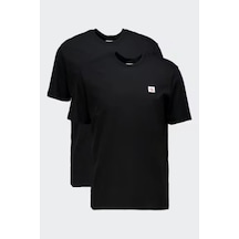 Calvin Klein Ss Woven Label Tee 2, Vaw Siyah 2'li Erkek T-shirt