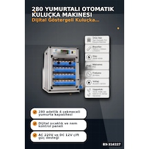 Kuluçka Makinesi 280 Yumurta Kapasiteli 4 Çekmeceli Otomatik Çevirmeli Çift Voltajlı Bx-316227