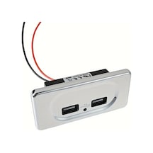 Xuweiwei Krom Çift Usb Portlu Hızlı Şarj 12v Priz Motor Araç Karavan İçin