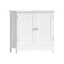 Vasagle 2 Kapılı Lavabo Dolabı, Banyo Dolabı, Ayarlanabilir Raflar, Bol Depolama Alanı, 60 X 30 X 60 Cm, Beyaz Bbc01wt Açık Meşe