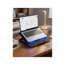Usb Girişli Laptop Soğutma Standı Çift Fan Mavi Işıklı Notebook Soğutucu Çok Renkli