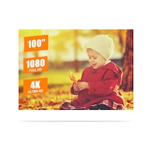 Wezone 100 İnç 16:9 Taşınabilir Metal Işık Dayanıklı Projeksiyon Ekranı - Çift Taraflı Yapistırıcı İle Deliksiz Kurulum