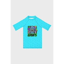 Slipstop Sharko Baskılı Uv Korumalı Kısa Kollu Mayo T Shirt Erkek Çocuk T Shirt St2632100001 Mavi