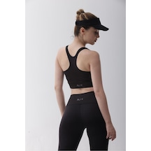 Polyester Siyah Normal Bel Fitted Basic Sporcu Tayt Takımı SiYAH